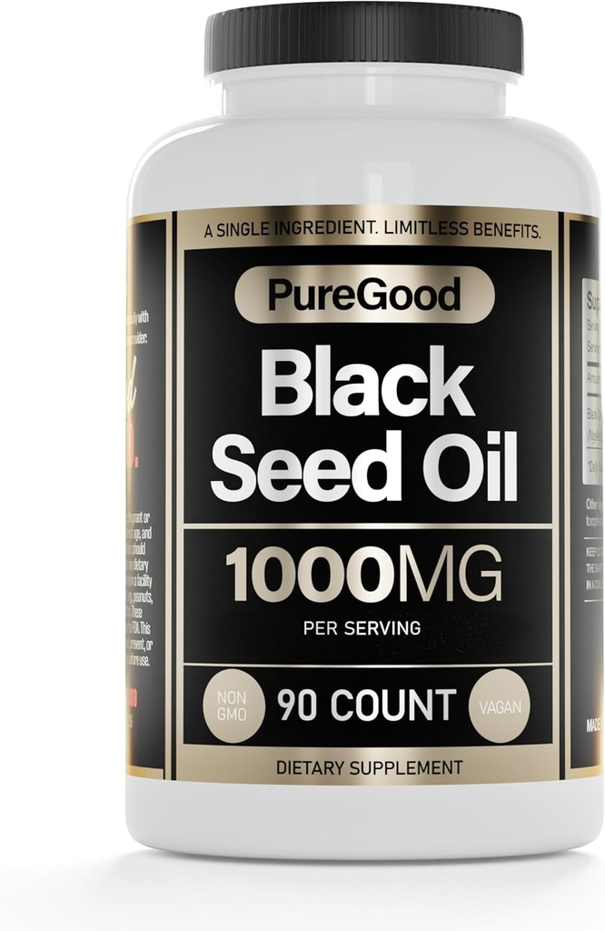Black Seed Oil Capsules, 500 Mg, kold presset høj potens fordøjelsesstøtte, 90 Tæl 100% ikke GMO Pure Black Cumin Seed Oil Capsules