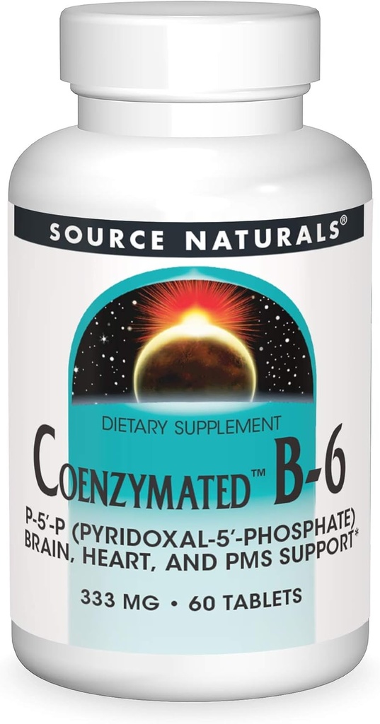 Source Naturals Coenzym B- 6, fremmer et sundt nervesystem *, 333mg - 60 tabletter