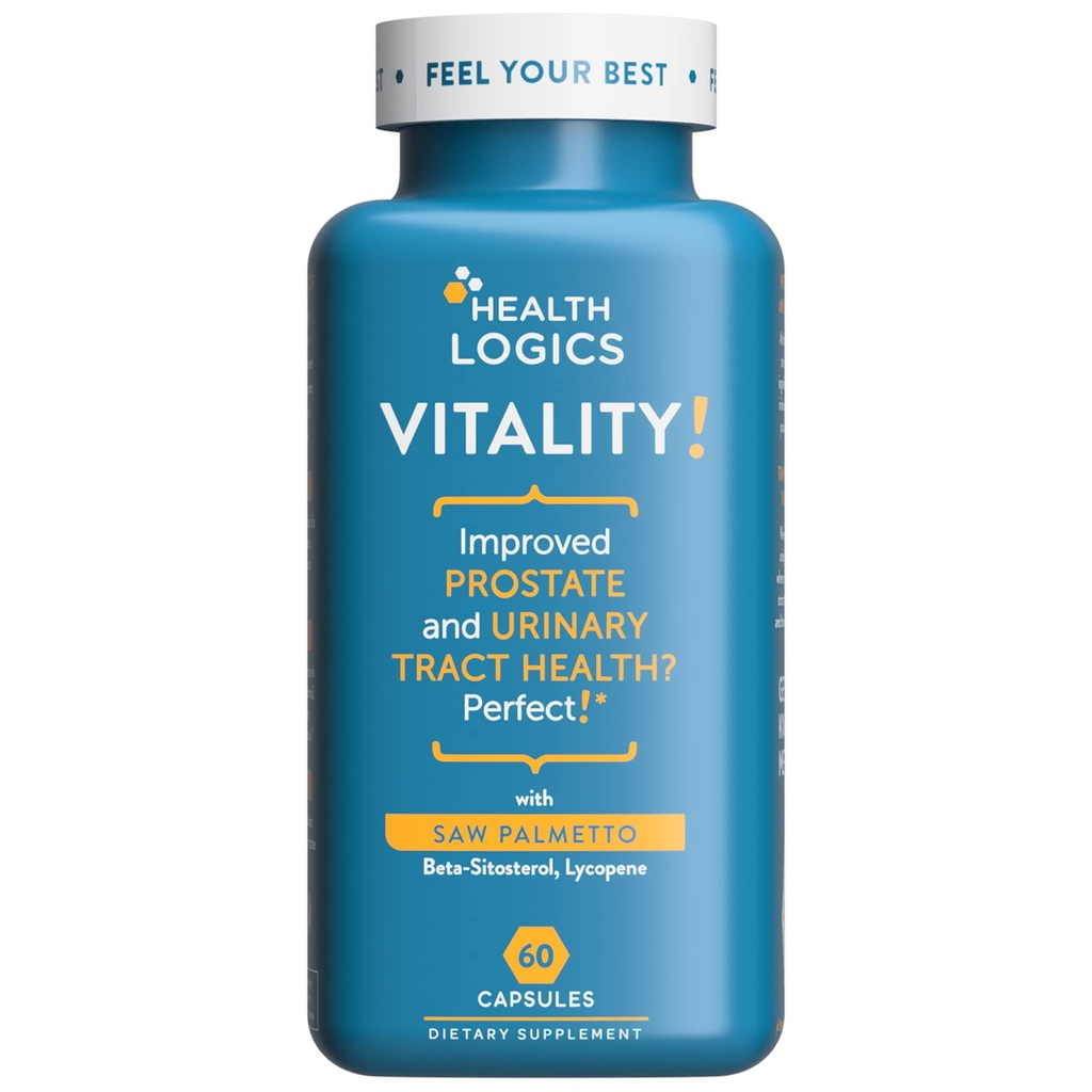 Sundhed Logics Vitality! Prostata sundhed formula- med Saw Palmetto, Phytosteroler, Lycopene, Pumpkin, Stinging Nettle- Understøtter Prostata og urinvejssygdomme