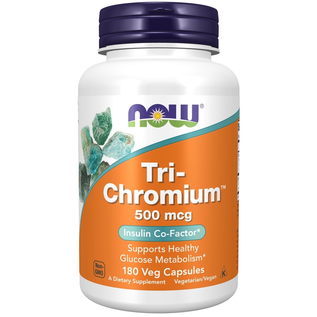 Now Foods Supplements, Tri- Chrom ™ 500 mcg med kanel, Insulin Co- Factor *, 180 Veg kapsler