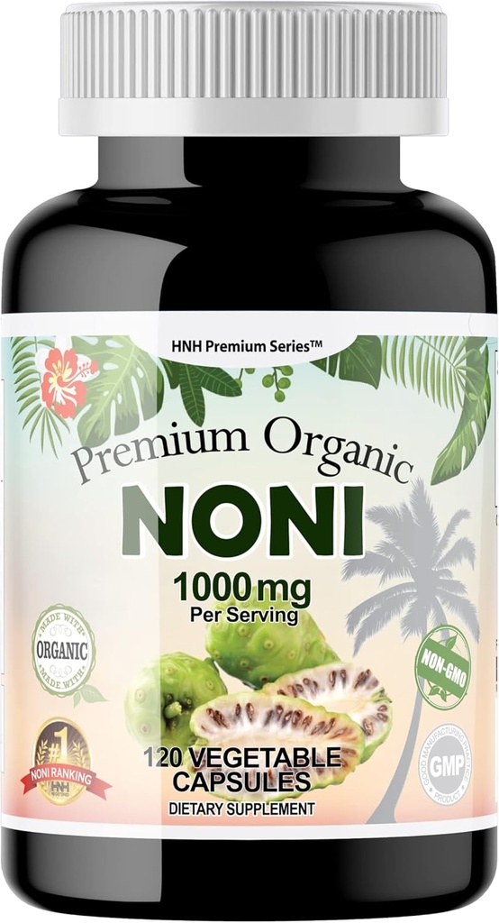 Dr.K & C HNHusa Premium Organic Noni 1000 mg 120 Veggie kapsler Kraftig Pure Antioxidants Support immunsystem Samlet sundhed Morinda Citrifolia Extract Vegan Non GMO Ingen Filler Kosttilskud