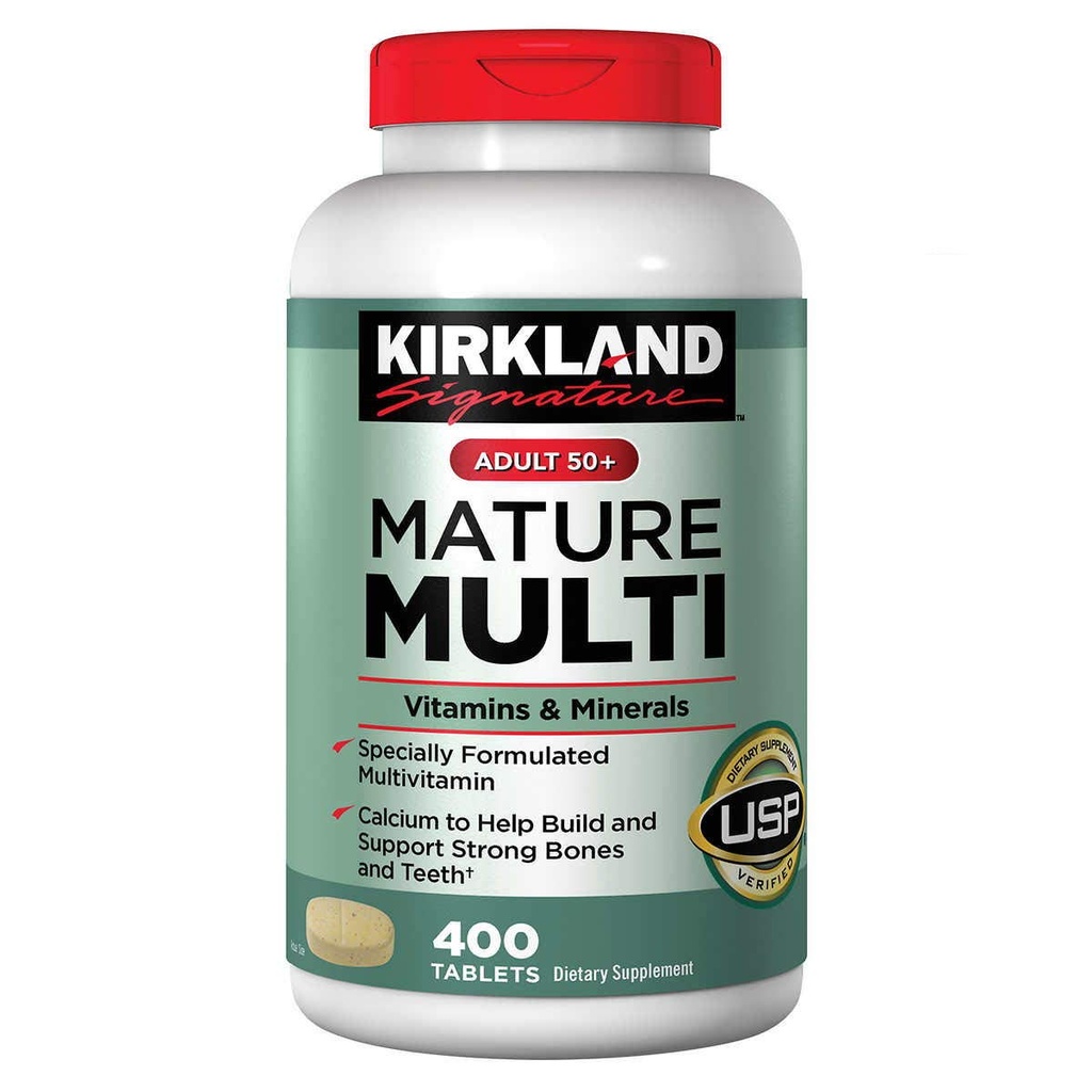 KIRKLAND Signature Voksen 50 + Multi Vitamin & Min, 400 tabletter (2 pakke)