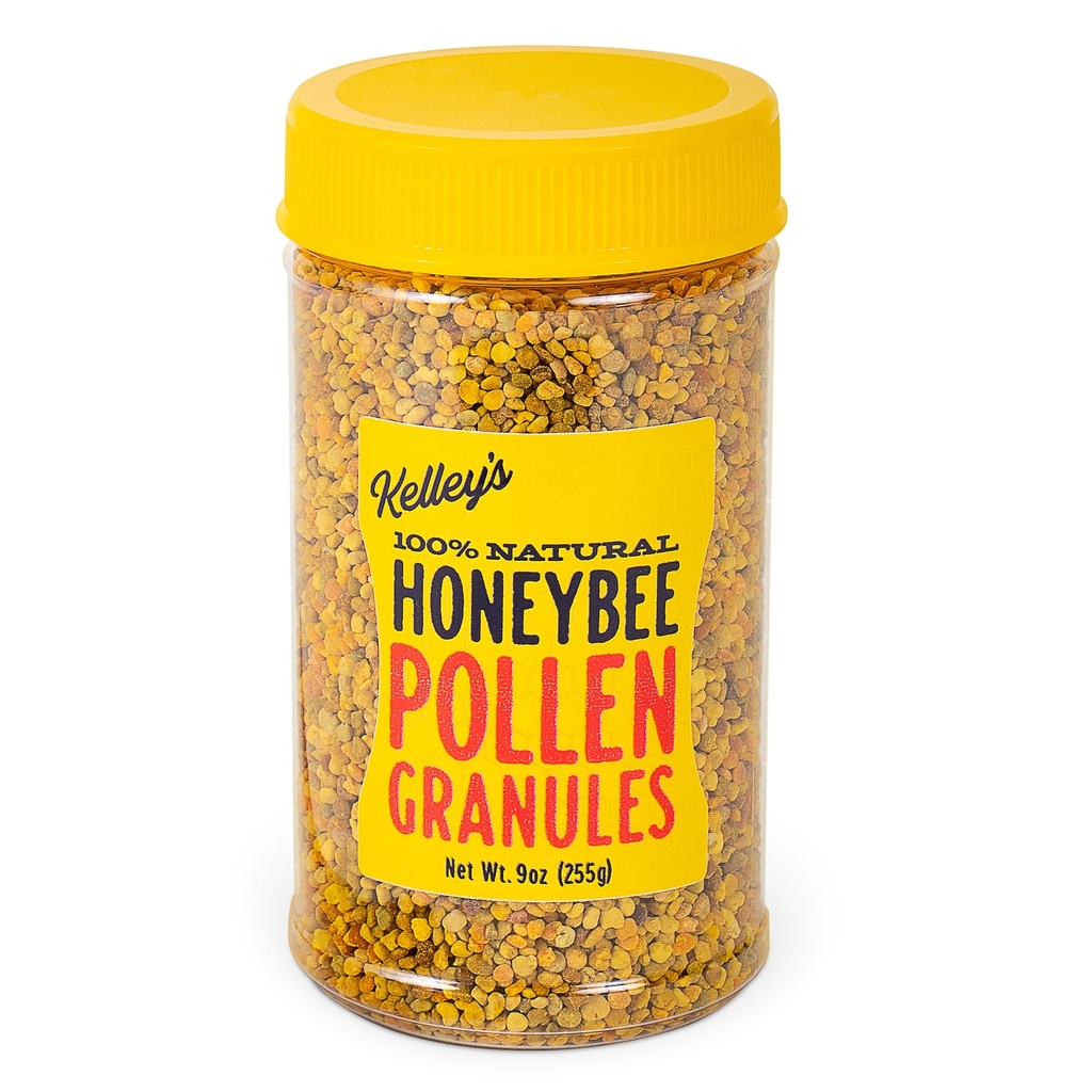 Kelley 's Bee Pollen, 9 oz - 100% Raw Bee Pollen Granules, GO TEXAN Certified - naturligt forbeholdte vitaminer, enzymer, Aminosyrer & Protein - Gluten Free, Non- GMO, Paleo & Keto Friendly