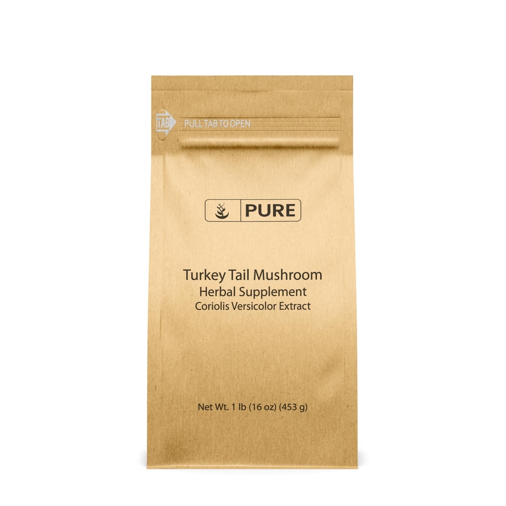 PURE ORIGINALSKE INGREDIENSER Tyrkiet Tail Mushroom Powder (1lb) Trametes Versicolor, Coriolus Versicolor, Non- GMO