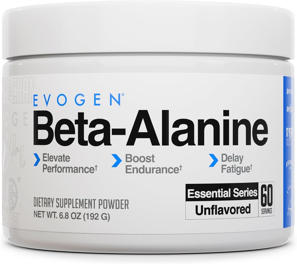 Evogen Beta- Alanine - Performance Enhancer Note 124; Boost Endurance, Delay Træthed Note 124; Unflavored