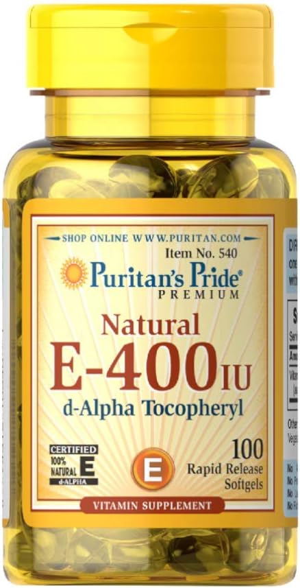 Puritans Pride Vitamin E 268 mg blandede tocopheroler Naturlig immunforsvar af Pride ®, 400 IE /, 100 Greve