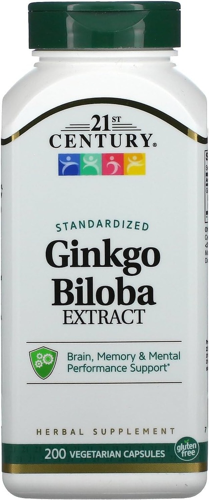 21. århundrede Ginkgo Biloba Extract Veg- Kapsler, 200- Greve (21687)
