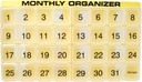 31 rum, 1 per dag, 4 Uge Månedlig Pill Organizer ved Promed. Inkluderer Tray og 8 Aftagelige rum. (gul)
