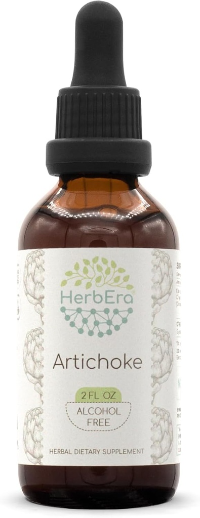 HerbEra Artiskoke B60 Alkohol- Free Herbal Extract Tinktur, Koncentrerede flydende dråber Natural Artiskoke (Cynara scolymus) (2 fl oz)