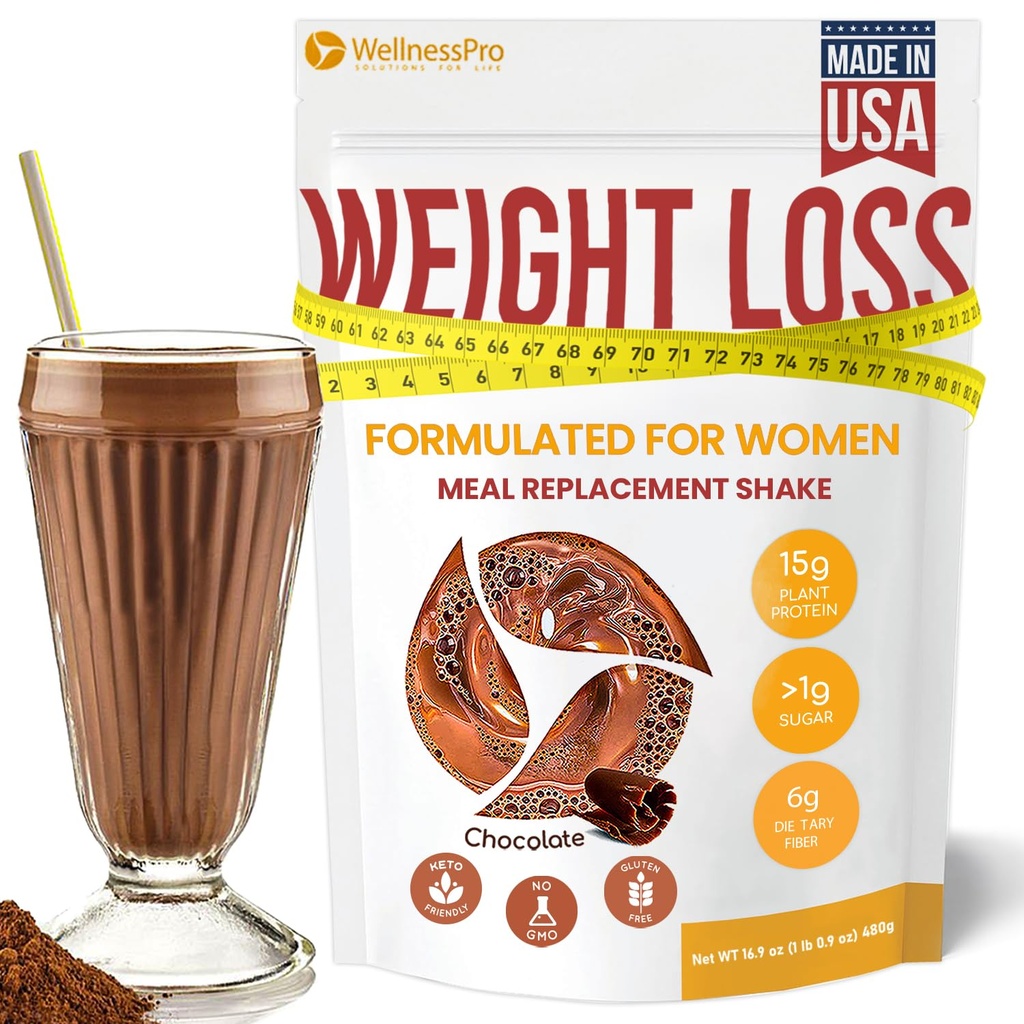 Måltidserstatning Rystes for kvinder med chokolade flavor, Keto Friendly, Kosher Protein Powder, Pre & Probiotika til nem fordøjelse, Ingen Sucralose inkluderet, 16,9 Oz