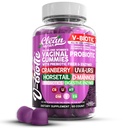 Rene nukleosteroider Vaginal Probiotika til kvinder Gummies med Cranberry, Uva Ursi, Horsetail, D- Mannose, Prebiotika & fordøjelsesenzymer, Vaginal sundhed supplement til pH-balance Flora Odor VBiotic