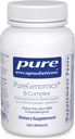 Pure indkapslinger PureGenomic B- Complex - Broad Spectrum B Vitamin Support til genetisk ekspression, Cellulær funktion, Hormone Production & Energy Metabolisme * - med vitamin B12 & B6- 120 Kapsler