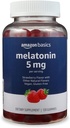 Basics Melatonin, Sleep Support Gummies, Strawberry Flavor, 5mg, 120 Count (Tidligere Solimo)