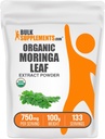BulkSupplements.com Organic Moringa Extract Powder - Superfood Supplement, from Moringa Oleifera - Vegan & Gluten Free, 750mg per Serving, 100g (3,5 oz) (Pack of 1)
