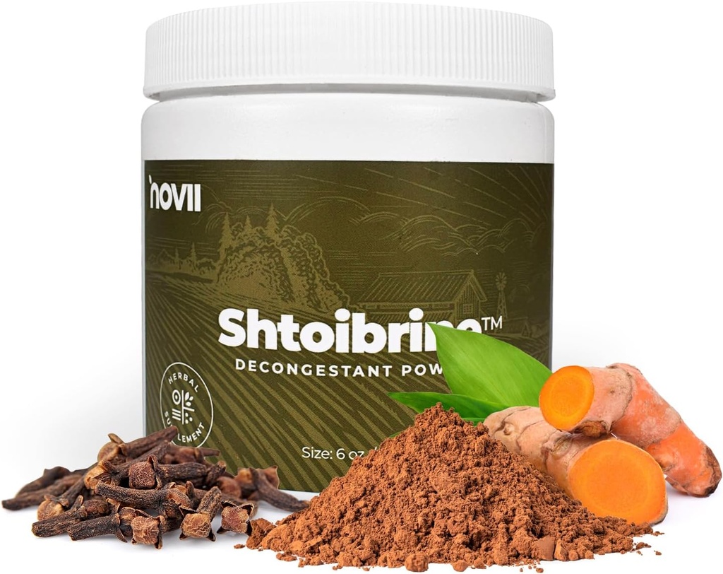 Novii Shtoizine Decongestant Pulver til Sinus Relief- 100% Natural Herbal Sinus Decongestant- Oral Natural Remedy til Congestion & Mucus Relief- Kosher Certificeret Chest Decongestant - 6oz