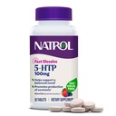 Natrol 5- HTP 100 mg, Fast Dissoltion Supplement, Understøtter en afbalanceret mood, Serotonin produktion og generelle velvære, 30 blandede berry tabletter, op til en 30 dages forsyning