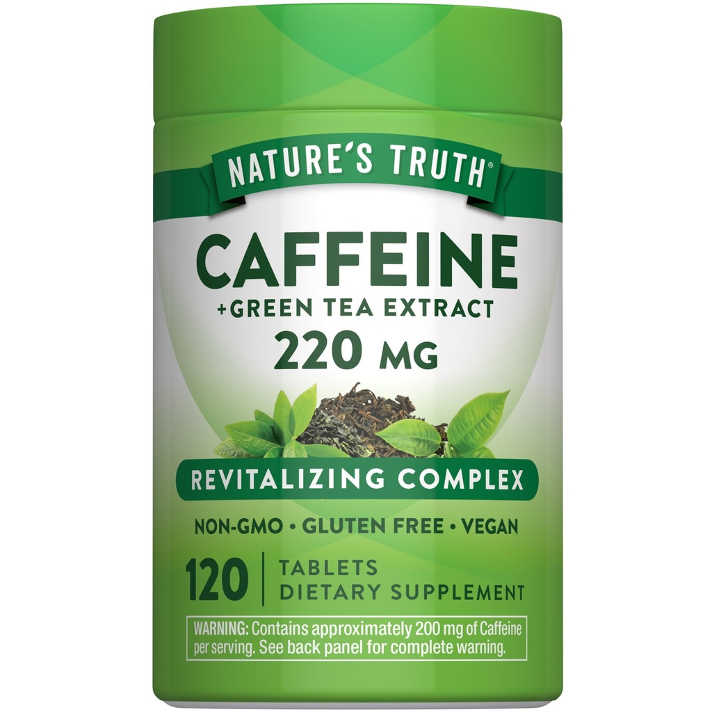 Nature 's Truth Koffein Pills against 124; 220mg against 124; 120 Greve Tea Extract 124; Vegan, Non- GMO & Gluten Free Supplement
