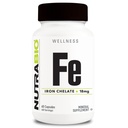 Nutrabio Iron Chelate (18mg) - Iron Supplements for Men and Women- FerroBisglycinate Chelate, Understøtter Red Blood Cell Health, 60 kapsler