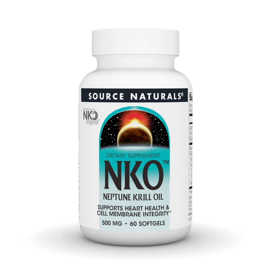 Kilde Naturals NKO Neptun Krill Oil, Understøtter hjerte sundhed & Cell Membrane Integrity * 500 Mg - 60 Softgels