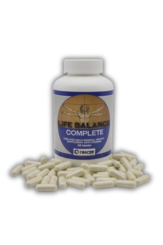 Life Balance Complete - Chelated Multi- Mineral Kosttilskud med Vitamin - med Real Aminosyre Chelated Trace Minerals - Fyld Gaps i din ernæring - Lavet i USA - 240 kapsler