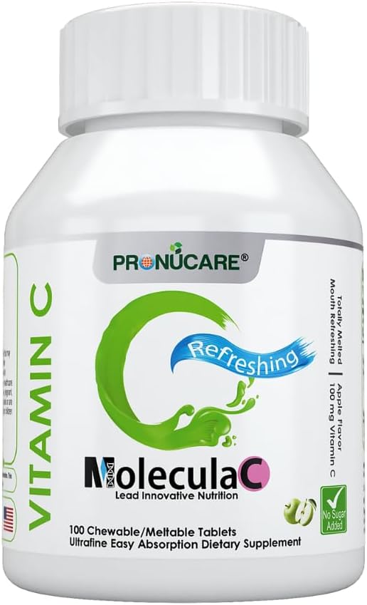 Vitamin C 100 mg Buccal Lozenge Tablets - Blow-Disopting, Controlled Release & Fast Absorption, Natural Apple, Immunboost, Antioxidant & Anti- Aging, Sugar- Free, 100 CT