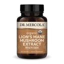 Dr. Mercola Organic Lions Mane Mushroom Extract, 30 Capsules 500 mg Organic Lions Mane, Non- GMO, Gluten Free, Soy Free