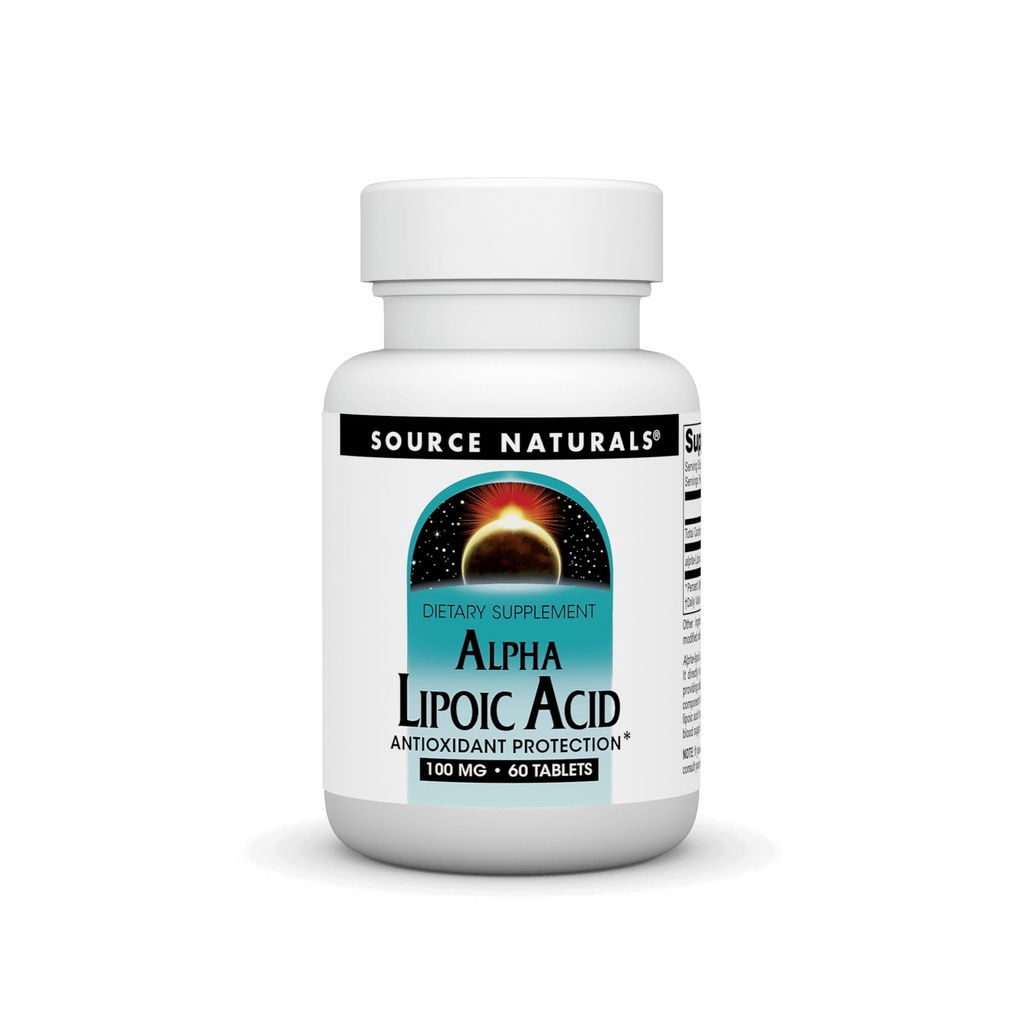 Source Naturals Alpha Lipoic Acid Understøtter sund sukkermetabolisme, leverfunktion og energidannelse * - 100 mg - 60 tabletter