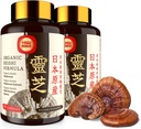 Japansk Reishi Mushroom Supplement 800mg med Reishi Mushroom Extract 500mg & Shell- Broken Spores 200mg, Organic Mushroom Capsules for Immunsystem - Real Fruiting Body (Pack of 2)