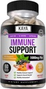 Kaya Naturals Elderberry immunforsvar, Elderberry med zink og C-vitamin til voksne Vitaminer, Probiotika & gurkemeje 1000mg immunsystem Booster Sambucus kapsler - 60 Greve