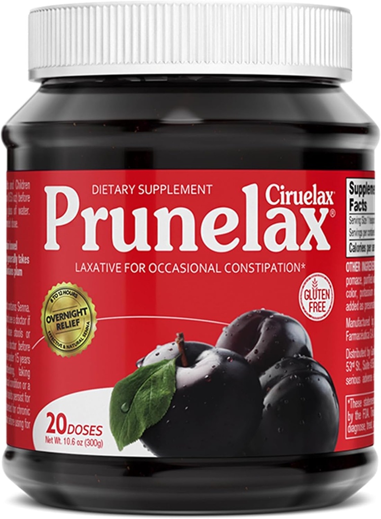 Prunelax / Ciruelax Regelmæssig Styrke Laxative Jam - Gluten- Free Natural- Ingredient Laxative for Occasional Constipation - 10.6 Oz