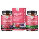 Bundle af menopause supplement til natten sweats, Hot Flashs & Mood Swings med Dong Quai, Chaste Berry & Black Cohosh Root og Saw Palmetto til kvinder 500mg DHT Blocker med Maca Root & Biotin