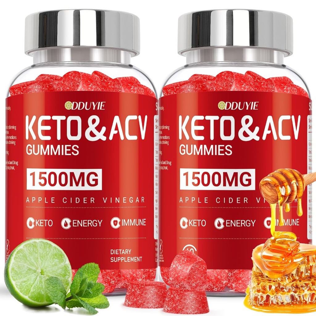 Keto ACV gummier til vægttab - 1500mg Keto ACV gummier avancerede vægttab - med Pomegranat Beetroot & vitamin B12 B6 - GMO Free & Made in USA - 120 Greve (2 Pack)
