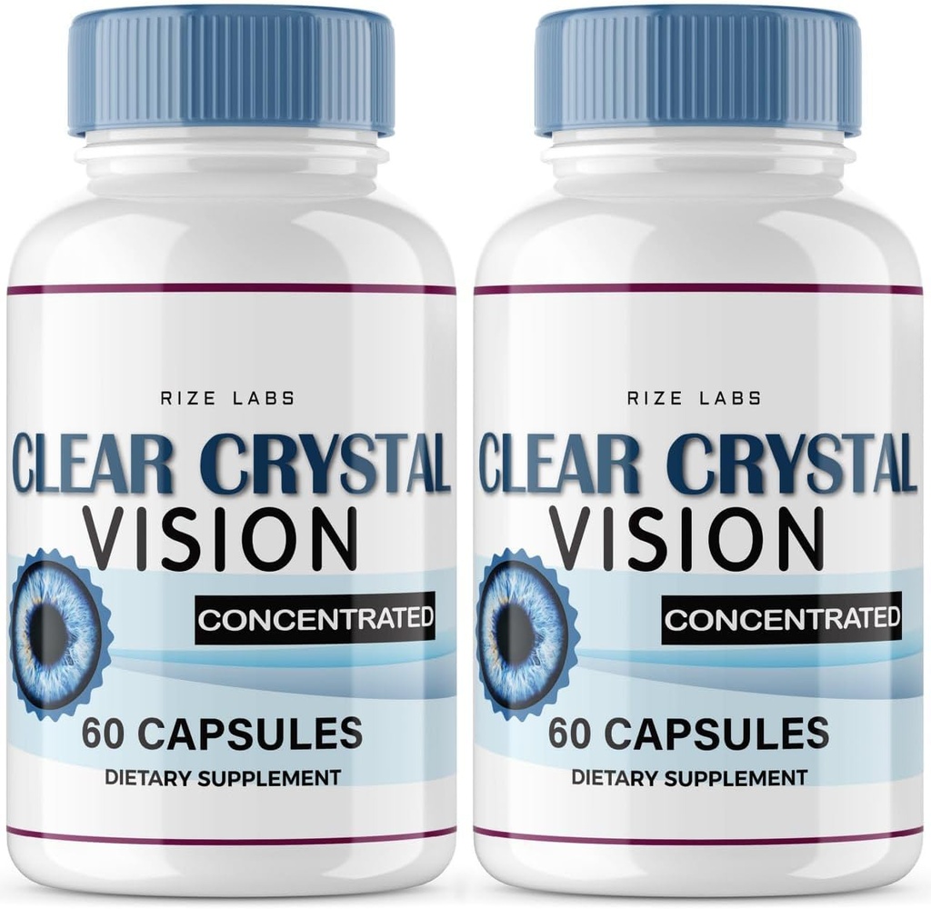 rize laboratorier (2 Pack) Clear Crystal Vision Supplement, Clear Crystal Vision for Blurry Eyes, ClearCrystal Vision til at støtte sunde øjne funktioner, Clear Crystal Vision Formel Anmeldelser (120 kapsler)