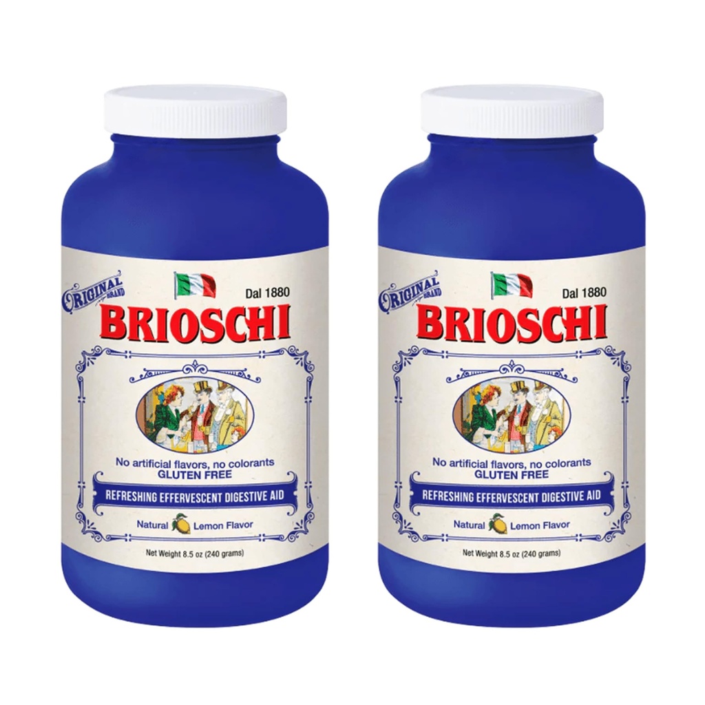 Brioschi Italiensk Lemon Flavored Effervescent Heartburn, Upset Mave, Syre fordøjelsesbesvær, 8, 5 oz flaske (Pack of 2)