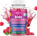 Kids Magnesium Gummies, Magnesium Glycinate Gummies for Kids & Adults with L-Theanine, Chamomile, Licorice, Vitamin D, B6 for Sleep, Relaxation, Brain & Muscle, Sugar Free Raspberry 60ct