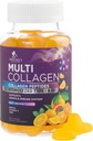 Collagen Peptider Gummies med 2500 mcg biotin - Hydrolyzed Protein Type I & III Multi Collagen tillæg med C-vitamin & zink - Støtte til hår, hud, negle, Tasty Orange Flavor - 60 Gummies