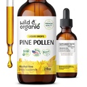 Wild & Organic Pine Pollen Tinktur - Antioxidant & immunforsvar - Pine Pollen Extract Drops - Vegan, Sukker & Alkohol- Free Liquid Supplement - 2 fl oz