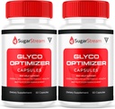 (2 Pack) Sukker Stream Glyco Optimizer Kapsler, SugarStream Advanced Glyco Optimizer og Blood Support, Sukker Stream Maksimal styrke Glycogen Support Multivitamin Formel (120 Kapsler)