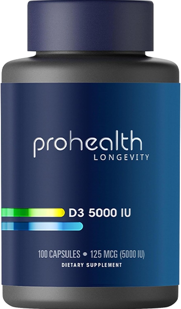 ProHealth D3 5000 IE (5000 IE, 100 kapsler)