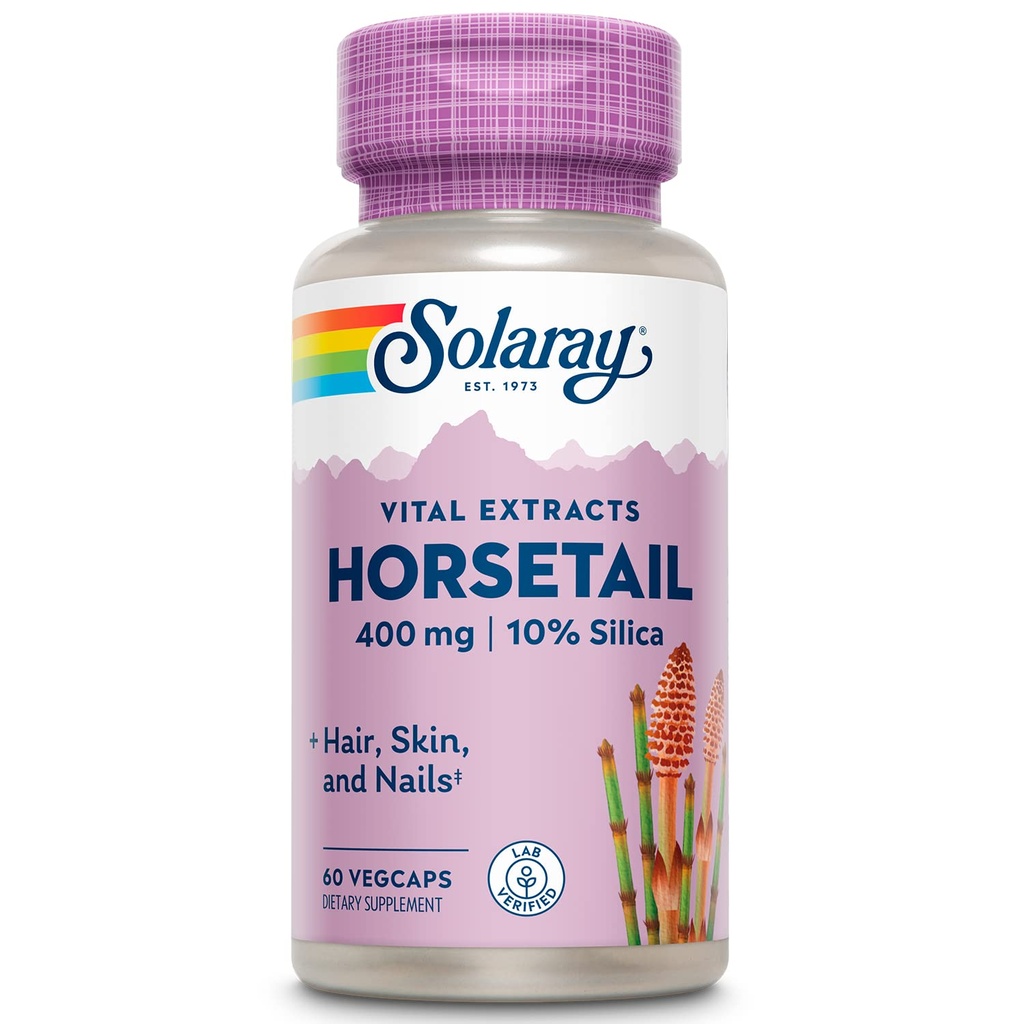 SOLARAY Garanteret potens hestehale Aerial Extract, Veg Cap (Btl- Plastic) 400mg