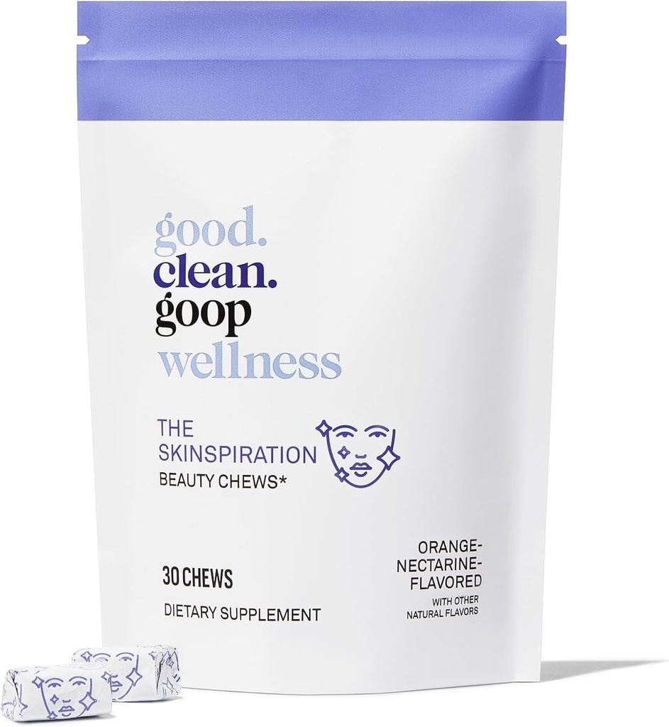 good.cle.goop Wellness The Skinspiration Beauty Chews ttesmå 124; Kosttilskud til glødende hudfarve 124; E-vitamin & Niacin; 124; Orange Nectarine Flavored