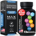 Bariatric Multivitamin med jern til kvinder & mænd - Post Gastric Bypass Vitaminer og Gastric Sleeve Bariatric Iron Vitamin Multivitaminer -Non- GMO, Gluten- fri - En om dagen, 30 kapsler