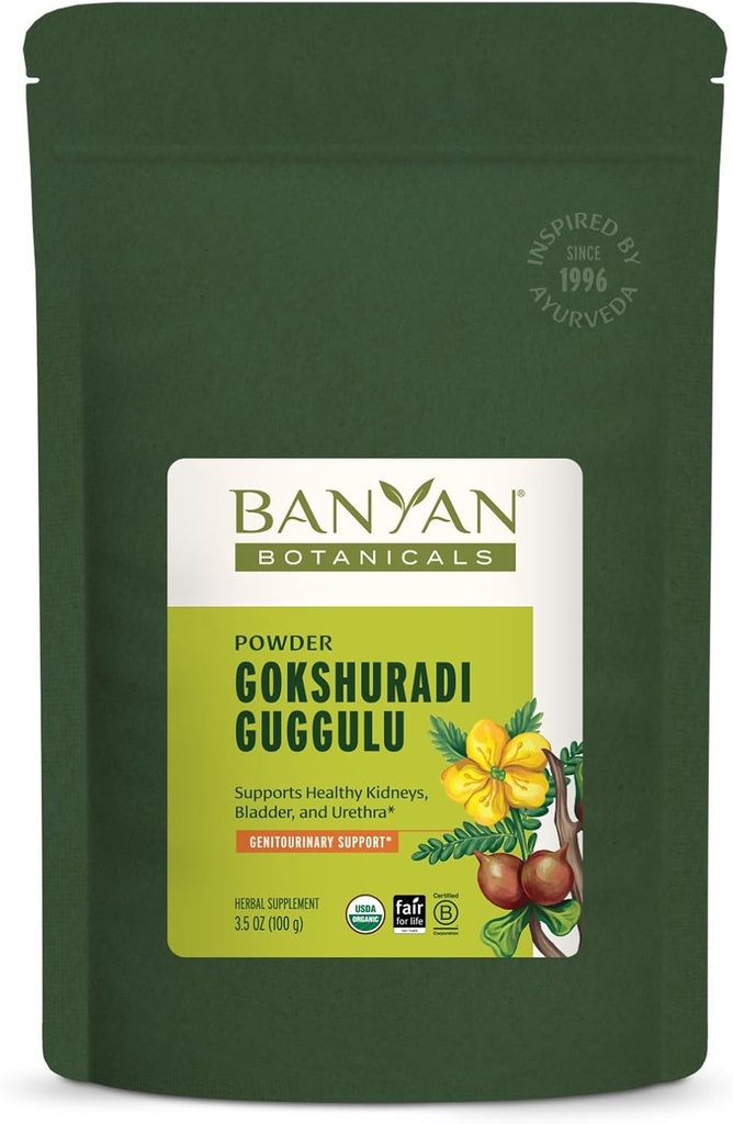 Banyan Botanicals Gokshuradi Guggulu Powder – Organic Ayurvedic Supplement with Guggulu & Gokshura – for Healthy Urinary Tract and Kidney Support* – 3.5 oz – Non-GMO Sustainably Sourced Vegan