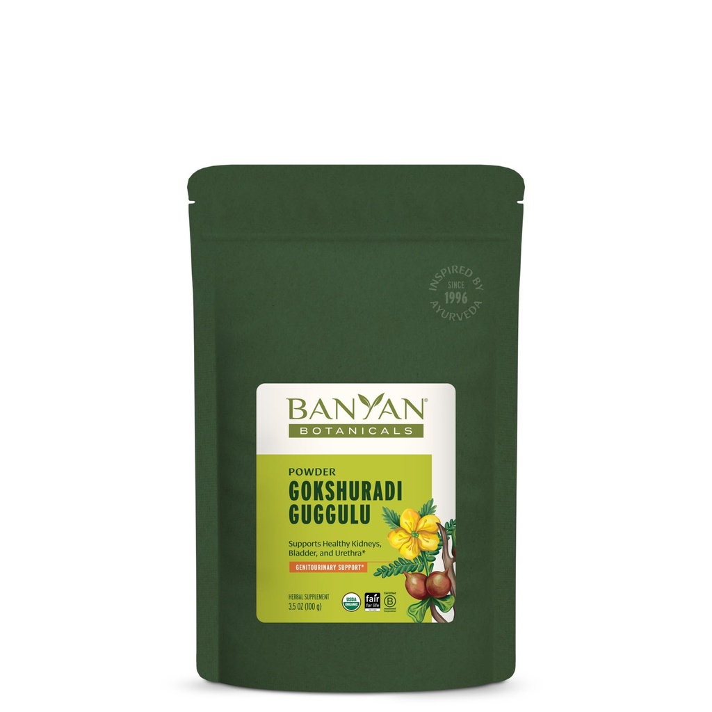 Banyan Botanicals Gokshuradi Guggulu Powder - Organic Ayurvedic Supplement med Guggulu & Gokshura - for sund urinveje og Nyre Support * - 3,5 oz - ikke-GMO bæredygtigt sourcted Vegan
