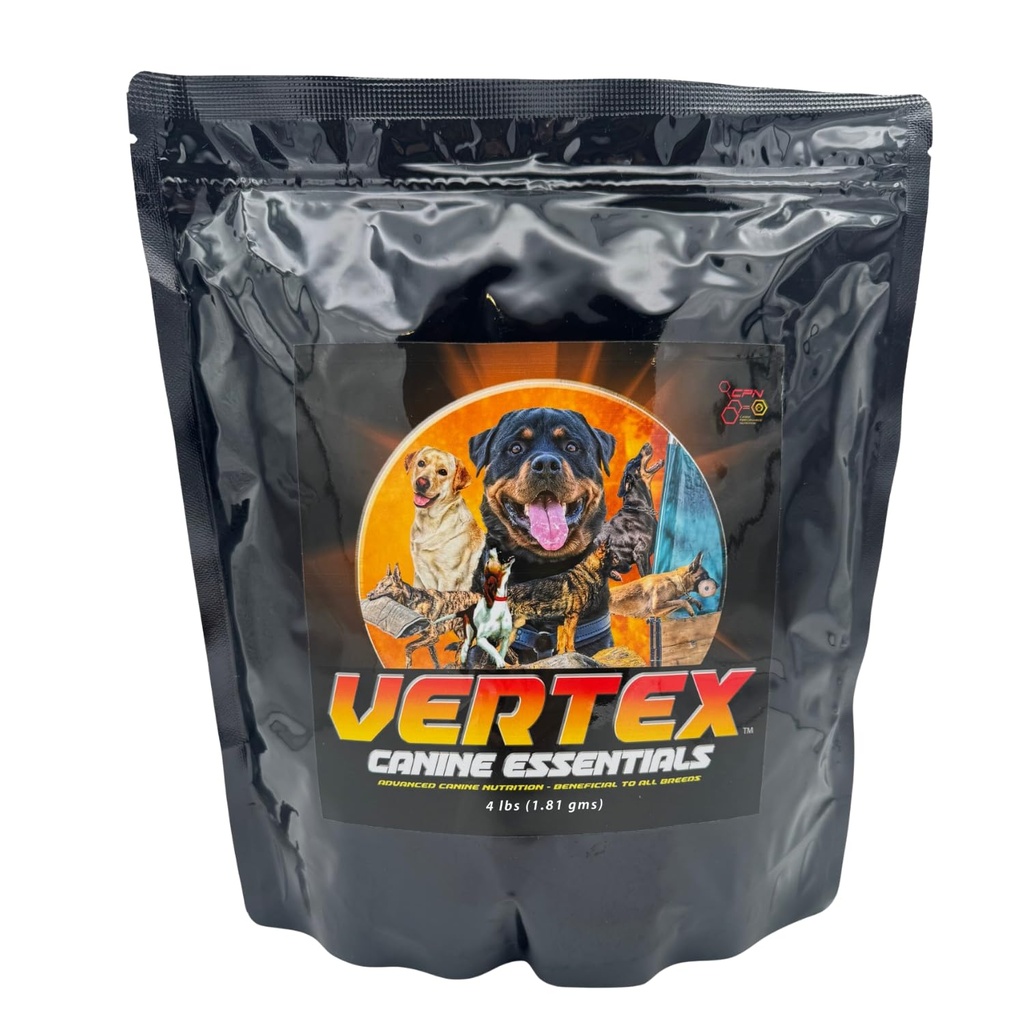 Vertex High- Performance Dog supplement - Forfordøjet lever, Whey & Egg Protein - Understøtter muskler, inddrivelse, fertilitet, fordøjelse & mælkeproduktion - Ideel til arbejde, avl og aktive hunde - 4LBS