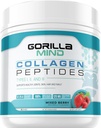Gorilla Mind Collagen Peptider Powder - Joint & Bone Health / Great for Hår, Hud & Nails / Sleep Support / Typer I, II, III / Mix i vand, Juice eller en Smoothie - 426g (blandet berry)