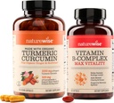 NatureWise Curcumin Gurkemeje 2250mg & B-vitamin Kompleks for kvinder og mænd - 150 Softgel Cellular Energy Mental Clarity Support
