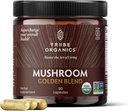 TRIBE ORGANICS Mushroom Golden Blend Vegan Kapsler Supplement - Adaptogene champignons Powder immunsupport Supplement - 10-in-1 Svampe til Immunitet Support & Hjerne Sundhed - 90 Greve 30 Serveringer