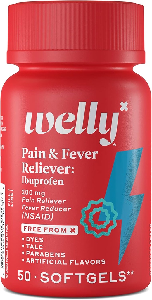 Welly Remedies Medicine 124; OTC Pain & Fever Reliever: Ibuprofen Medicine Relief / Fever Reducer Medicine with Proven Active Ingredients