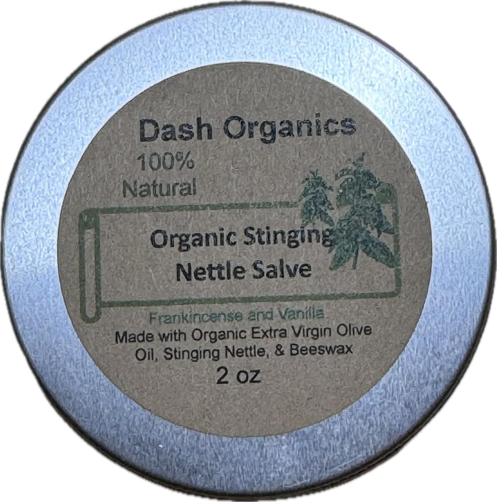 DASH ORGANICS Organic Stinging Nettle Salve Myint 124; Vanilla & Frankincense Scented